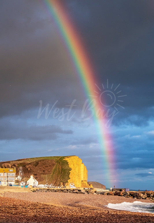 Rainbow Over East Cliff - West Bay | Dorset