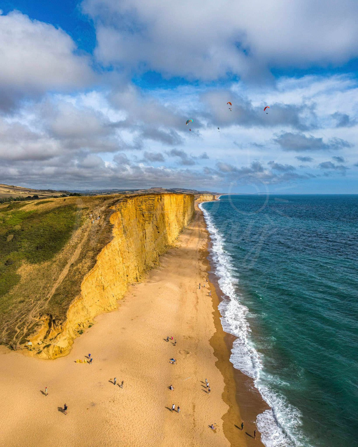 Jurassic Glide - West Bay beach and East Cliff on the Jurassic Coast, Dorset