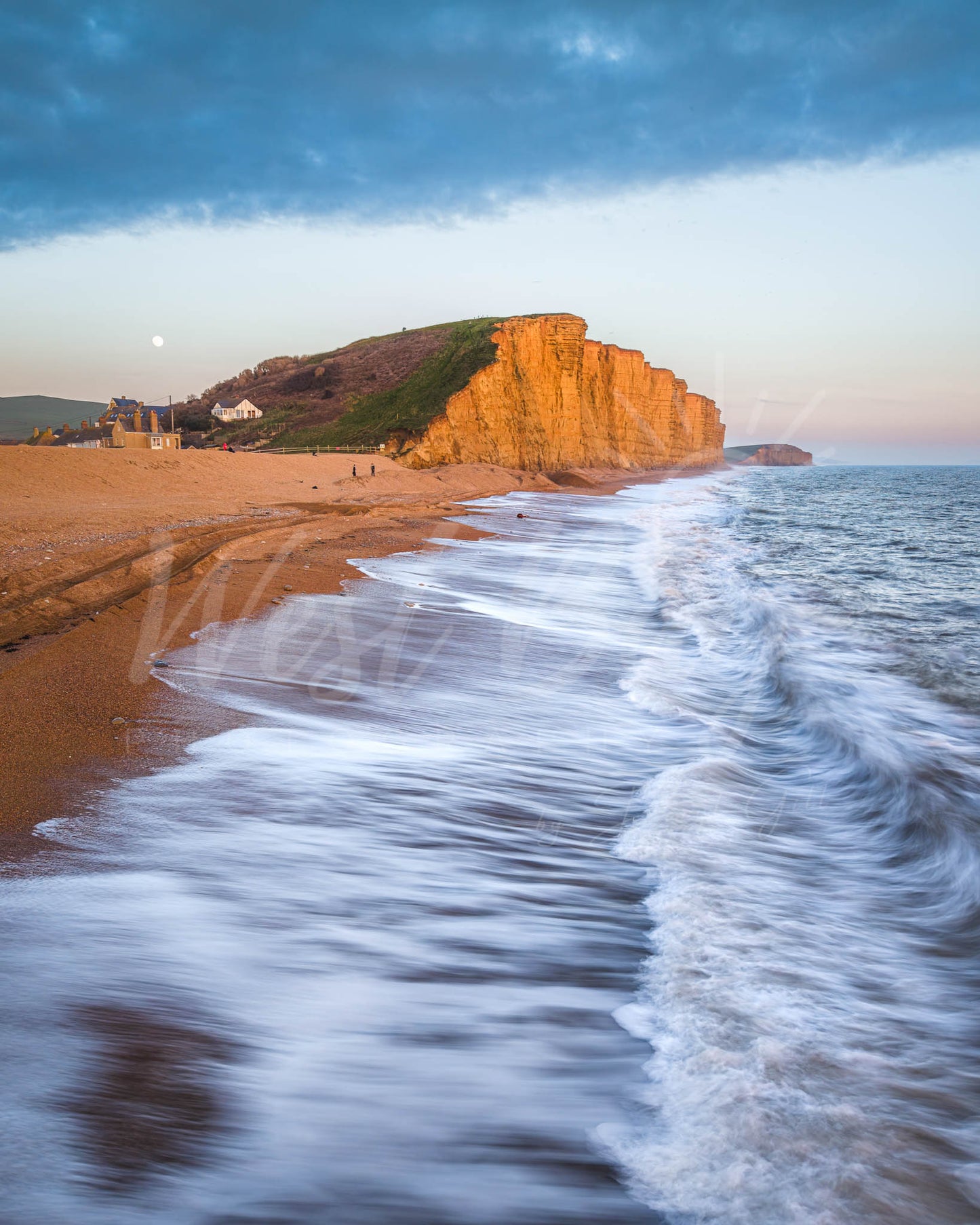 East Cliff Evening Tide & Moon - West Bay | Dorset