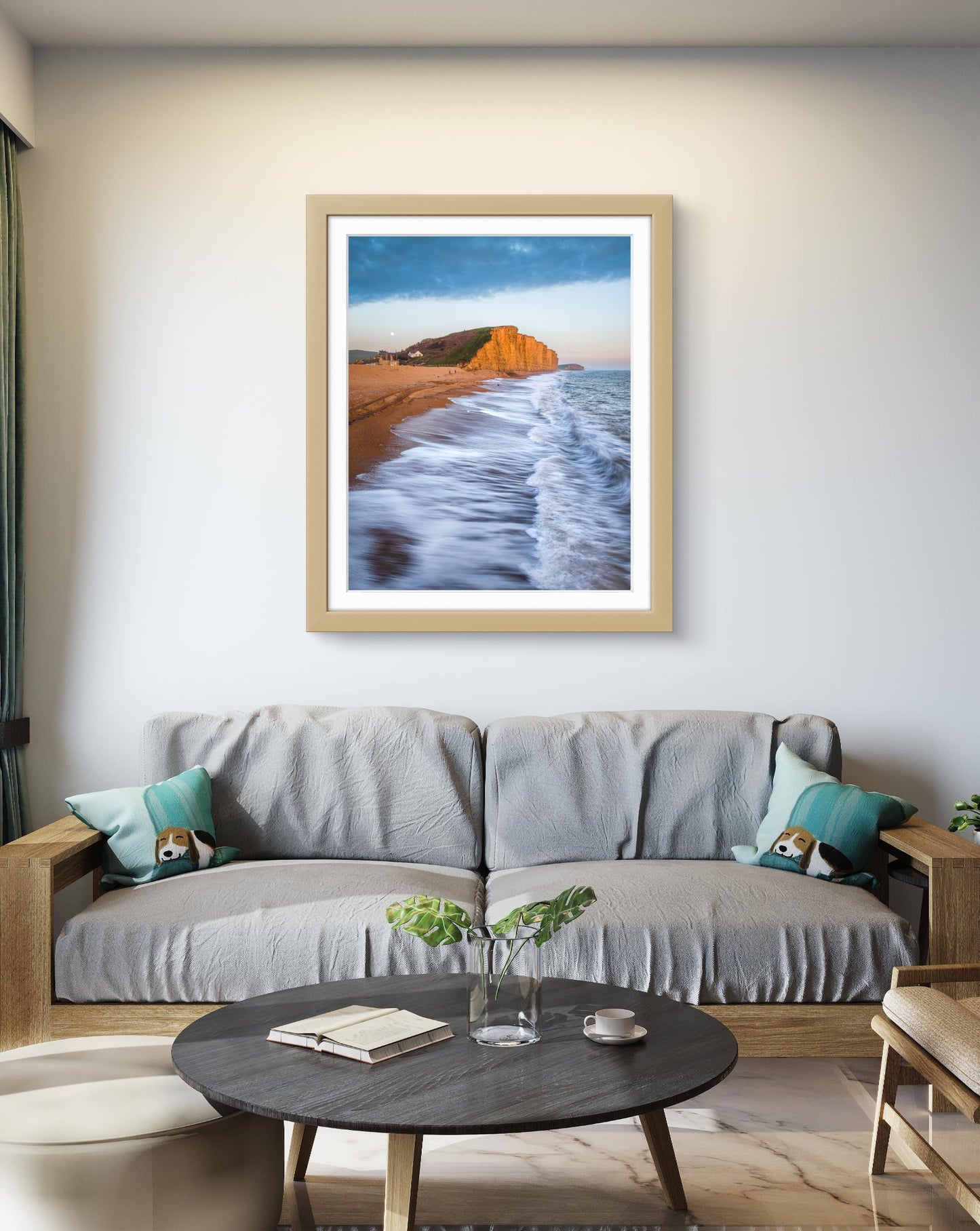 East Cliff Evening Tide & Moon - West Bay | Dorset