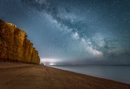 Milky Way Over East Cliff - West Bay | Dorset - Framed 