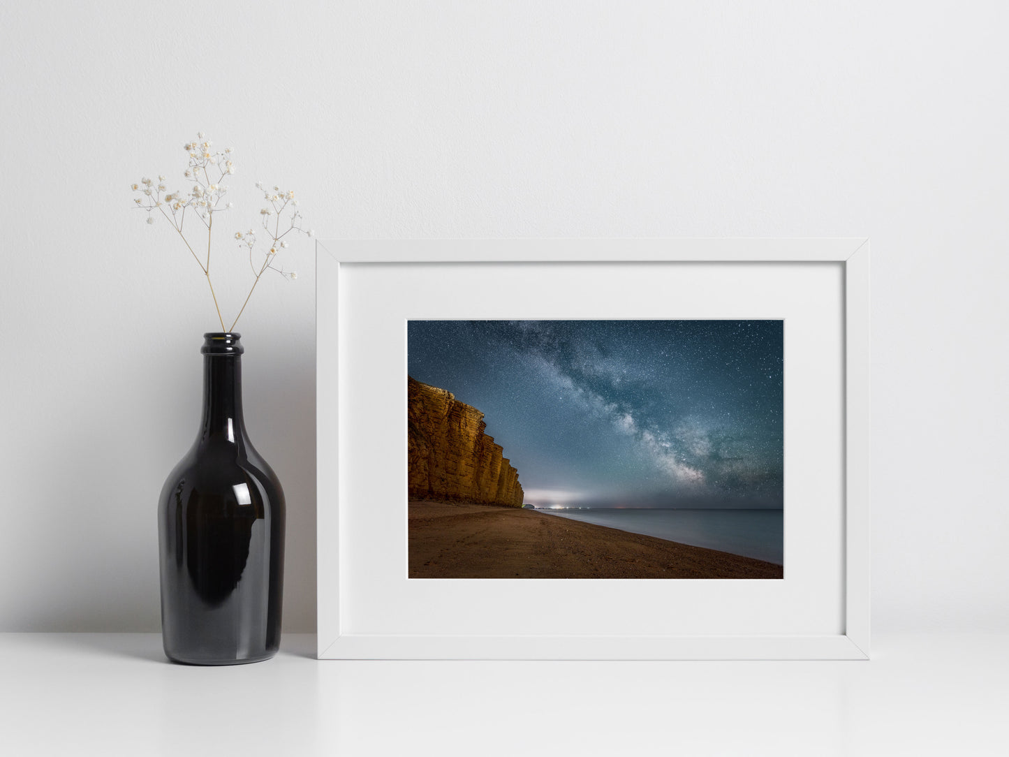 Milky Way Over East Cliff - West Bay | Dorset - Framed 